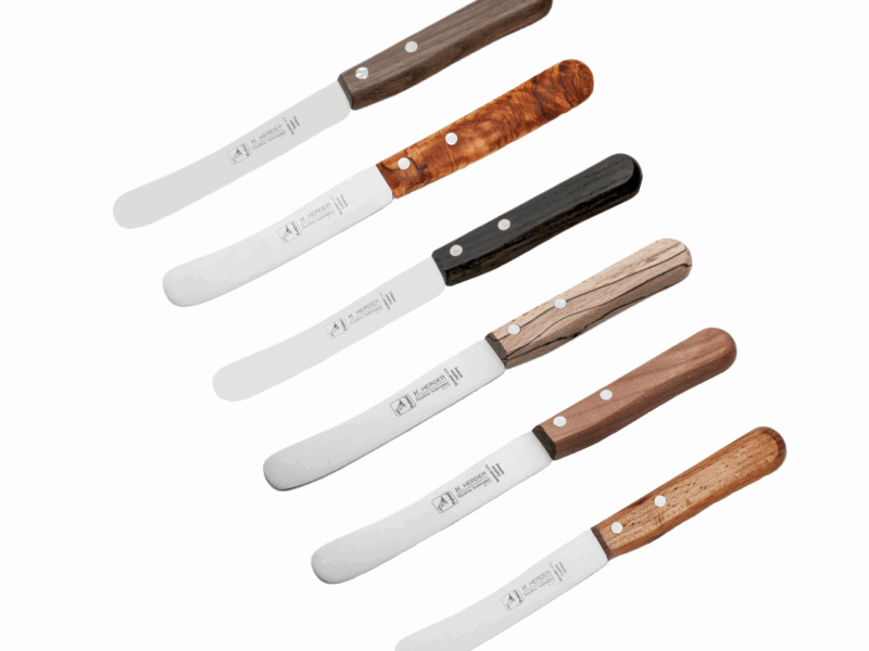 H.Herder Buckels für alle - 6er-Set Buckelsmesser/Frühstücksmesser verschiedene Griffe-rostfrei