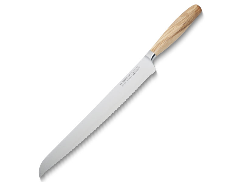 H.Herder Eterno Brotmesser extra groß – Italienische Form – 31cm Klinge – sortiertes Olivenholz